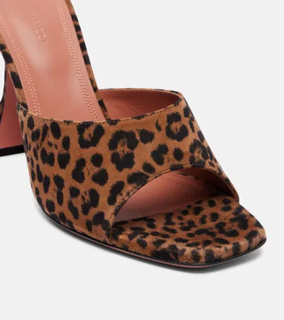Amina Muaddi Brown Pumps With Distinctive Heel And Modern Silhouette In Brown