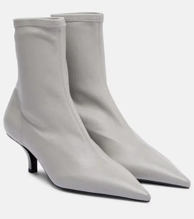 Totême Nappa Heeled Sock Boots Light Grey In Gray