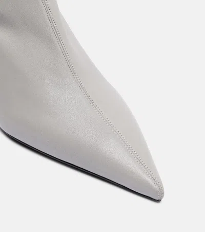 Totême Nappa Heeled Sock Boots Light Grey In Gray