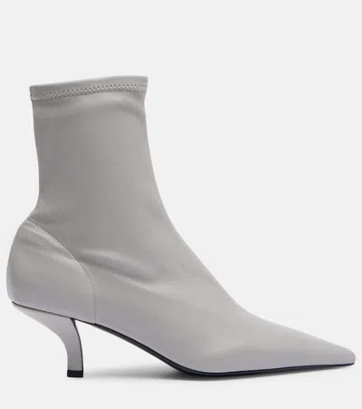 Totême Nappa Heeled Sock Boots Light Grey In Gray
