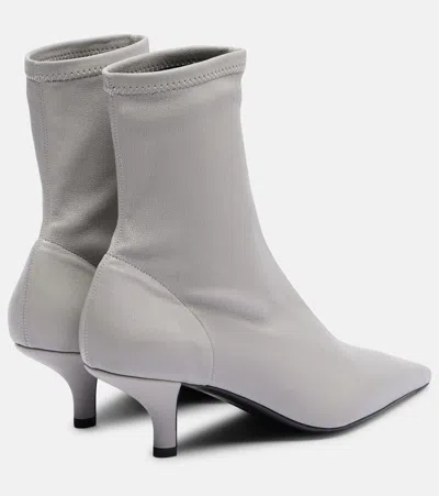 Totême Nappa Heeled Sock Boots Light Grey In Gray