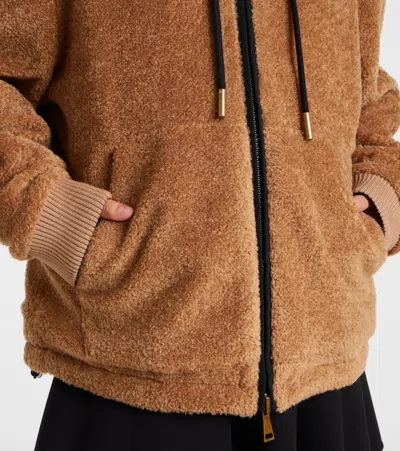 Moncler Reversible Jacket With Drawstring Hood And Logo Patch On The Sleeve In Brown