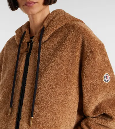 Moncler Reversible Jacket With Drawstring Hood And Logo Patch On The Sleeve In Brown