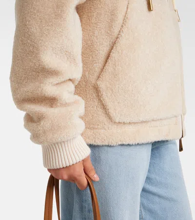 Moncler Teddy And Nylon Reversible Padded Hoodie Clothing In Neutral