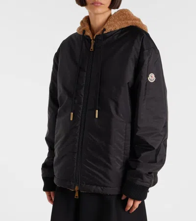 Moncler Reversible Jacket With Drawstring Hood And Logo Patch On The Sleeve In Brown