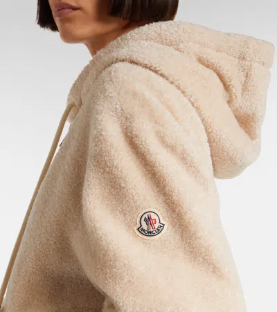 Moncler Teddy And Nylon Reversible Padded Hoodie Clothing In Neutral