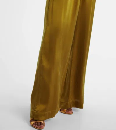 Zimmermann Silk Satin Wide-leg Pants In Brown