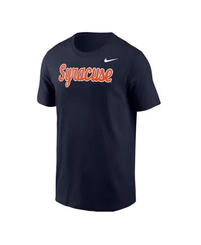 Nike Men's Navy Syracuse Orange Script T-shirt In Blue