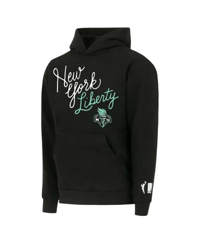 Round21 Men's And Women's Black New York Liberty Script Pullover Hoodie In Black