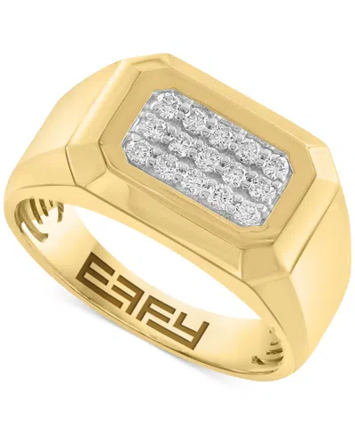 Effy Collection Effy Men's Diamond Rectangular Cluster Ring (1/4 Ct. T.w.) In 14k Gold In Gold