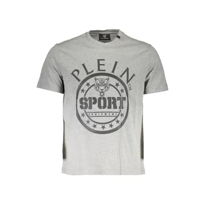 Plein Sport Brown Cotton Men T-shirt In Gray
