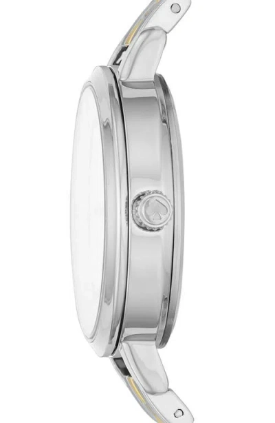 Kate Spade 3-hand Two-tone Bracelet Watch, 30mm In Silver