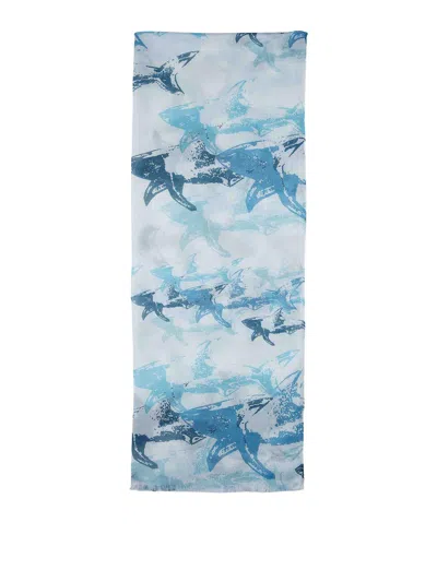 Paul & Shark Sciarpa Shark All Over In Blue