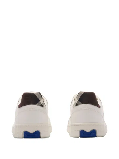 Burberry Leather And Check Sneaker Terrace In White