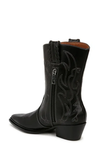 Franco Sarto L-bianca Leather Western Boot In Black