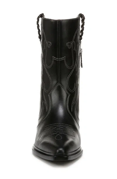 Franco Sarto L-bianca Leather Western Boot In Black