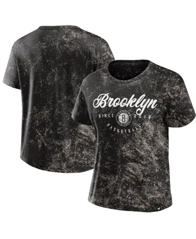 Fanatics Women's Black Brooklyn Nets Breakaway T-shirt In Gray
