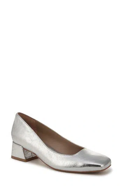 Naturalizer Jayla-pump Mid-heel Square Toe Pumps In Silver