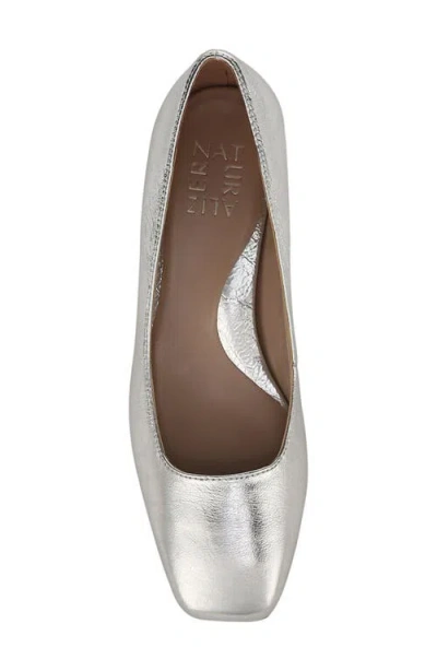 Naturalizer Jayla-pump Mid-heel Square Toe Pumps In Silver
