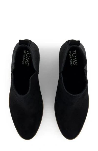 Toms Kaia 10021318t Booties Women's Us 7 Black Suede Wedge Ankle Boots Zpo2816 In Black