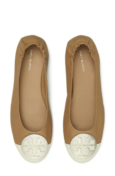 Tory Burch Claire Cap Toe Ballet Flat In Neutral