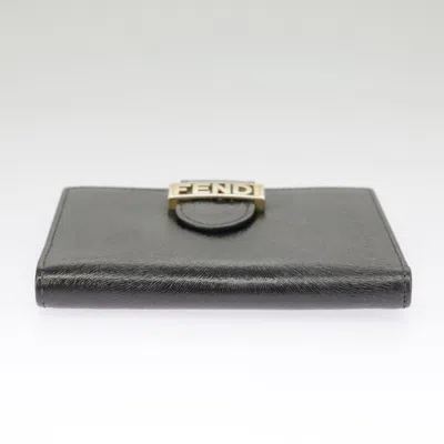 Pre-owned Fendi Graphy Black Leather Wallet  ()