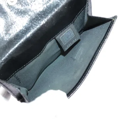 Pre-owned Fendi Graphy Black Leather Wallet  ()
