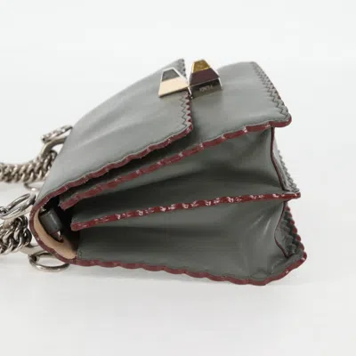 Pre-owned Fendi Kan I Grey Leather Shoulder Bag ()