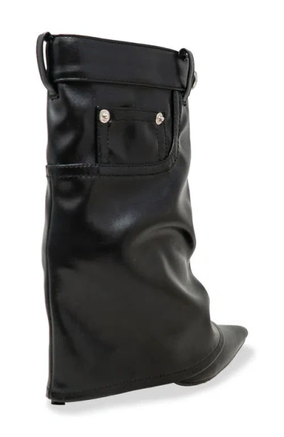 Chase & Chloe Chase And Chloe Adonis Foldover Ankle Bootie In Black