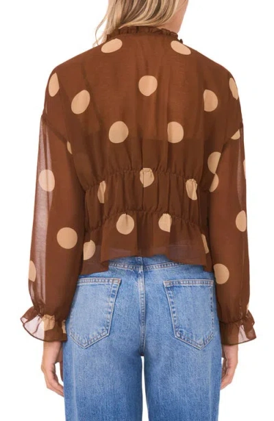 Parker Shirred Waist Button-up Top In Brown