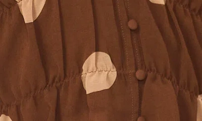 Parker Shirred Waist Button-up Top In Brown