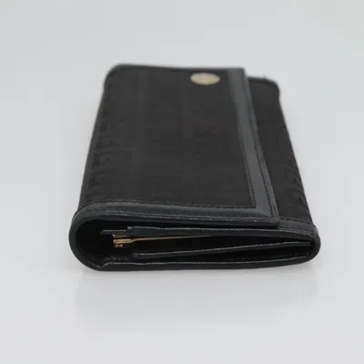 Pre-owned Fendi Zucchino Black Canvas Wallet  ()