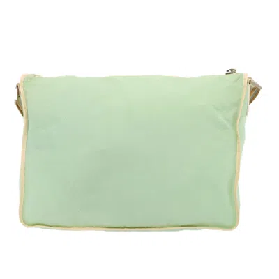Pre-owned Fendi Zucchino Green Canvas Shoulder Bag ()