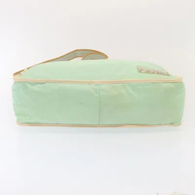 Pre-owned Fendi Zucchino Green Canvas Shoulder Bag ()