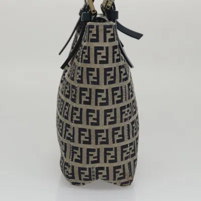 Pre-owned Fendi Zucchino Navy Canvas Shoulder Bag ()