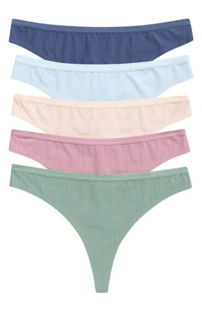 Honeydew Chrissy Assorted 5-pack Thongs In Multi