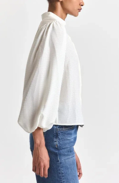 Derek Lam 10 Crosby Dianna Mini Grid Georgette Button-up Top In White