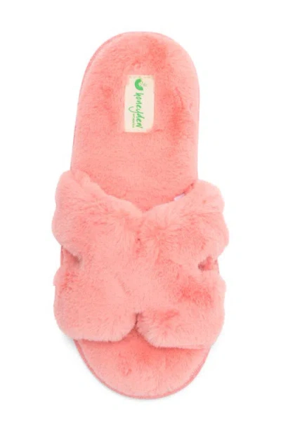 Honeydew H Band Plush Faux Fur Slipper In Pink