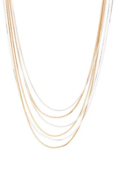 Nordstrom Rack Two-tone Snake Chain Layered Necklace In Gold