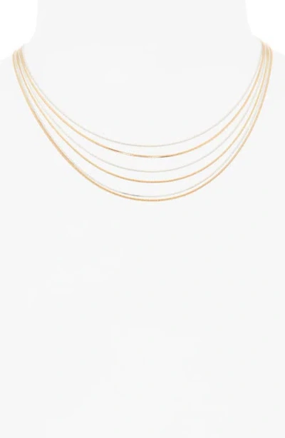 Nordstrom Rack Two-tone Snake Chain Layered Necklace In Gold