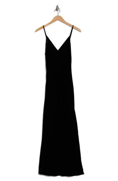 L'agence Seridie Mid-length Silk Slip Dress In Black