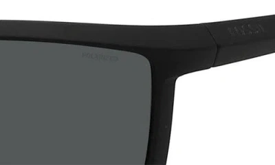 Fossil 63mm Polarized Rectangular Sunglasses In Black