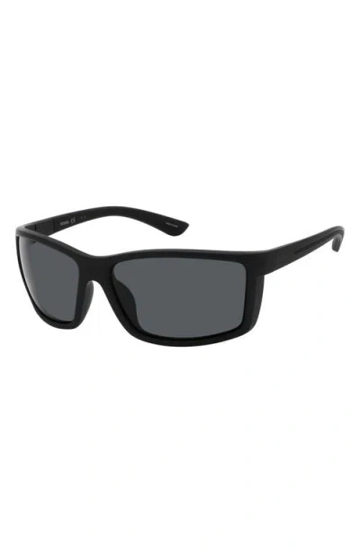 Fossil 63mm Polarized Rectangular Sunglasses In Black