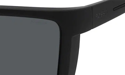 Fossil 63mm Polarized Rectangular Sunglasses In Black