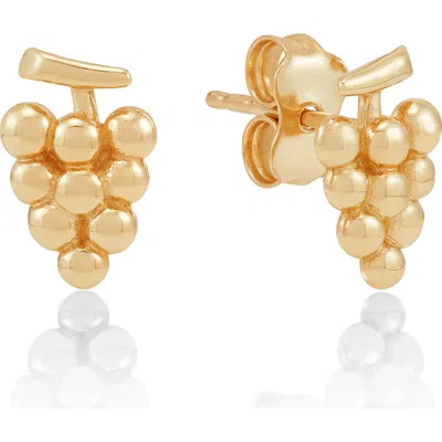 Frankie & Zoe Grape Stud Earrings In Gold