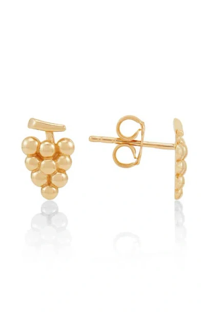 Frankie & Zoe Grape Stud Earrings In Gold