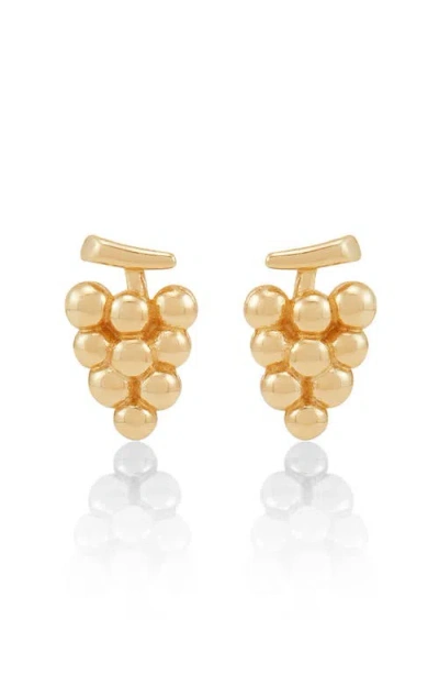 Frankie & Zoe Grape Stud Earrings In Gold