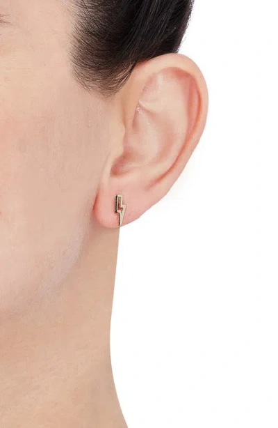 Frankie & Zoe Lightning Bolt Stud Earrings In Gold