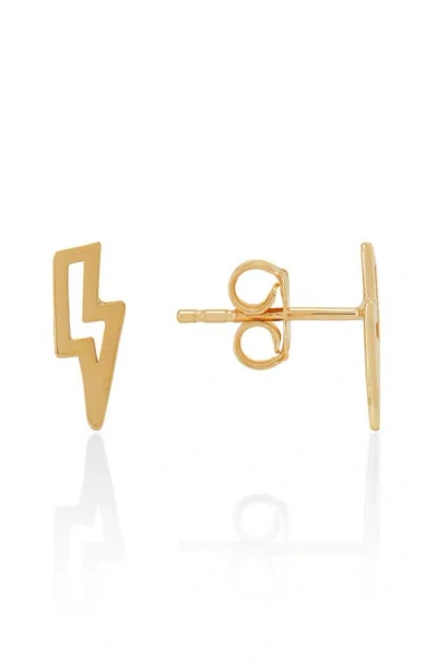Frankie & Zoe Lightning Bolt Stud Earrings In Gold