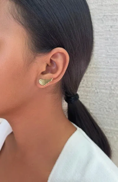 Adornia Winged Stud Earrings In Metallic